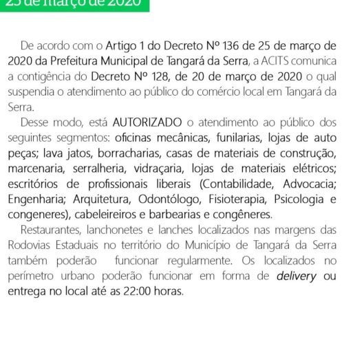 Entidades e empresários dialogam sobre funcionamento do comércio, em reunião com prefeito de Tangará