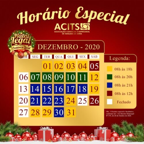 Prefeitura Municipal libera horário especial de funcionamento para o comércio, em dezembro