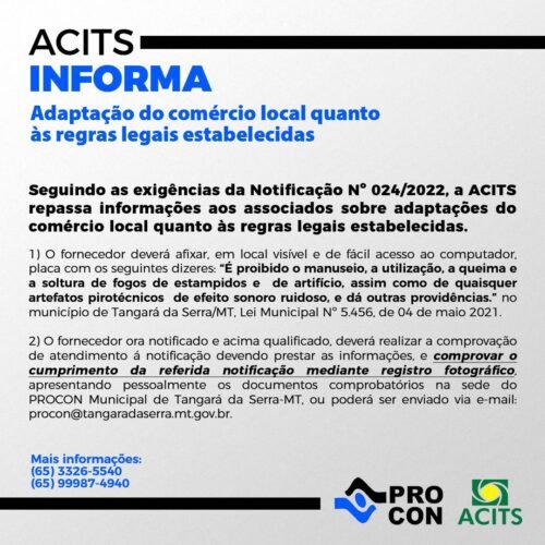 ACITS orienta empresas sobre a comercialização de fogos de artifício
